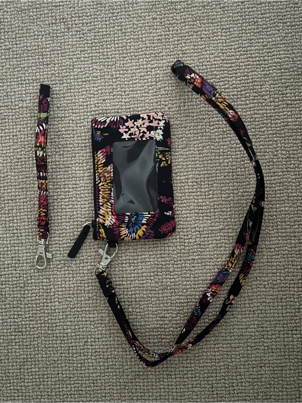 Vera Bradley Zip ID Case in Midnight Wildflowers